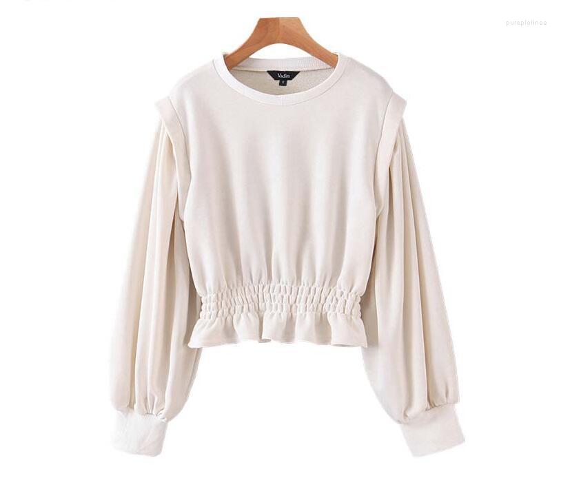 Women' Hoodies & Sweatshirts Women Sweet Solid Lantern Sleeve Beige Pullovers Preppy Style Cute Female Casual Pleated Waist Chic Top, As pic
Women' Hoodies & Sweatshirts Women Sweet Solid Lantern Sleeve Beige Pullovers Preppy Style Cute Female Casual Pleated Waist Chic Top, As pic