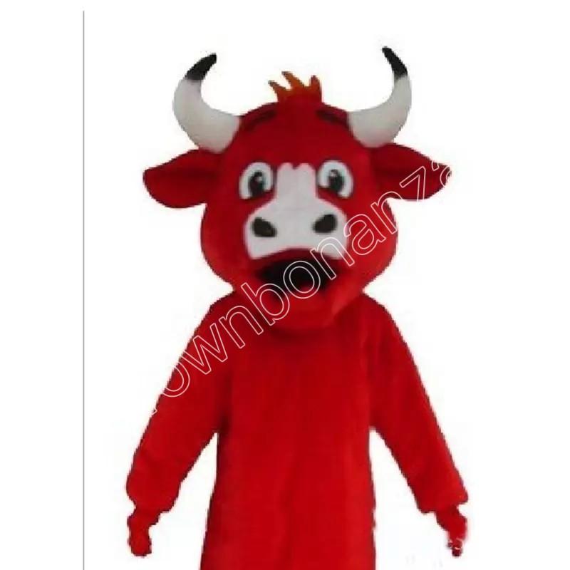 halloween red cow Mascot Costumes High quality Cartoon Mascot Apparel Performance Carnival Adult Size Event Promotional Advertising Clothings
