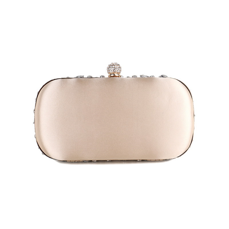 Womens Evening Bag Party Wedding Clutch For Bridal Exquisite Crystal Ladies Handbag Apricot Sier Wallet 220630