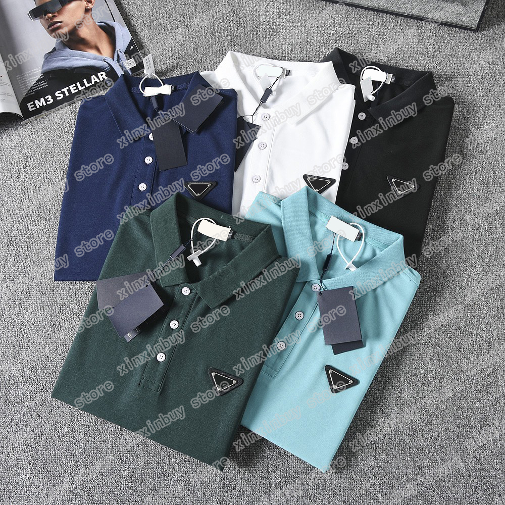 22ss Men Designers t shirts polo Triangle label short sleeve Man Lapel Streetwear Navy apricot xinxinbuy M-4XL, White
22ss Men Designers t shirts polo Triangle label short sleeve Man Lapel Streetwear Navy apricot xinxinbuy M-4XL, White