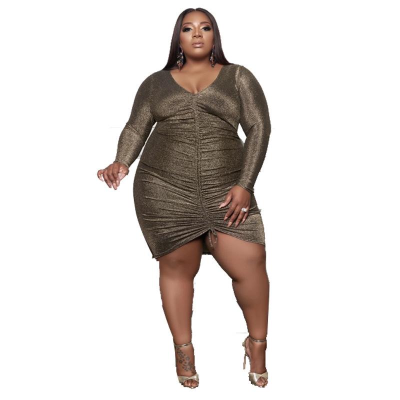 Casual Dresses Women Plus Size Dress Slim Fit Long Sleeve Clothes Sexy Solid Color Asymmetric Skirt V Neck Nightclub Female Outfits, Black;gray
Casual Dresses Women Plus Size Dress Slim Fit Long Sleeve Clothes Sexy Solid Color Asymmetric Skirt V Neck Nightclub Female Outfits, Black;gray