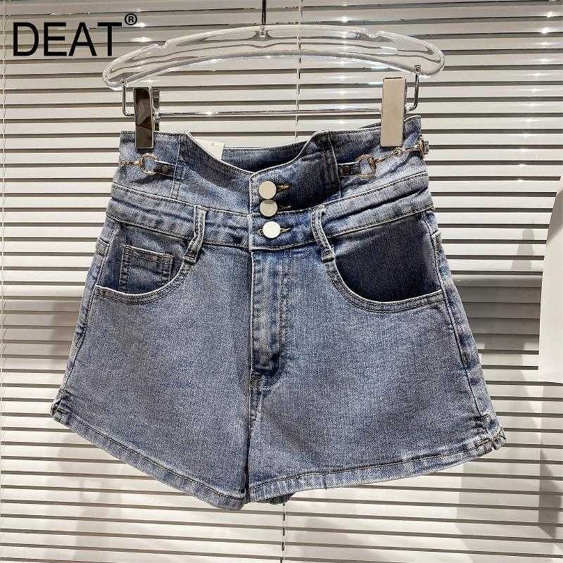 DEAT Spring Summer Arrivals Metal Buttons Belt High Waist Denim Shorts Women Temperament Fashion Streetwear ML304 210709, Black
DEAT Spring Summer Arrivals Metal Buttons Belt High Waist Denim Shorts Women Temperament Fashion Streetwear ML304 210709, Black