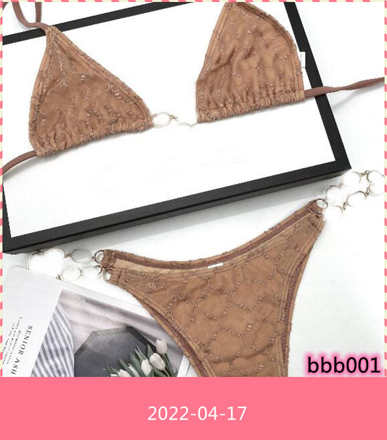 Trendy Women Metal Swimwear Letters Printed Bikini Girl Chain Swimsuit Ladies Designer Bikini Bathing Suit For Holiday aesddv b, 1#brown 
Trendy Women Metal Swimwear Letters Printed Bikini Girl Chain Swimsuit Ladies Designer Bikini Bathing Suit For Holiday aesddv b, 1#brown