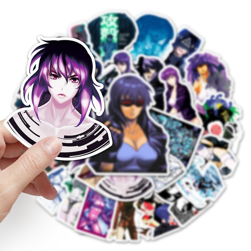 51Pcs/Lot Cartoon Anime Ghost In The Shell Stickers Comic Kusanagi Motoko Graffiti Stickers for DIY Luggage Laptop Skateboard Motorcycle Bicycle Stick