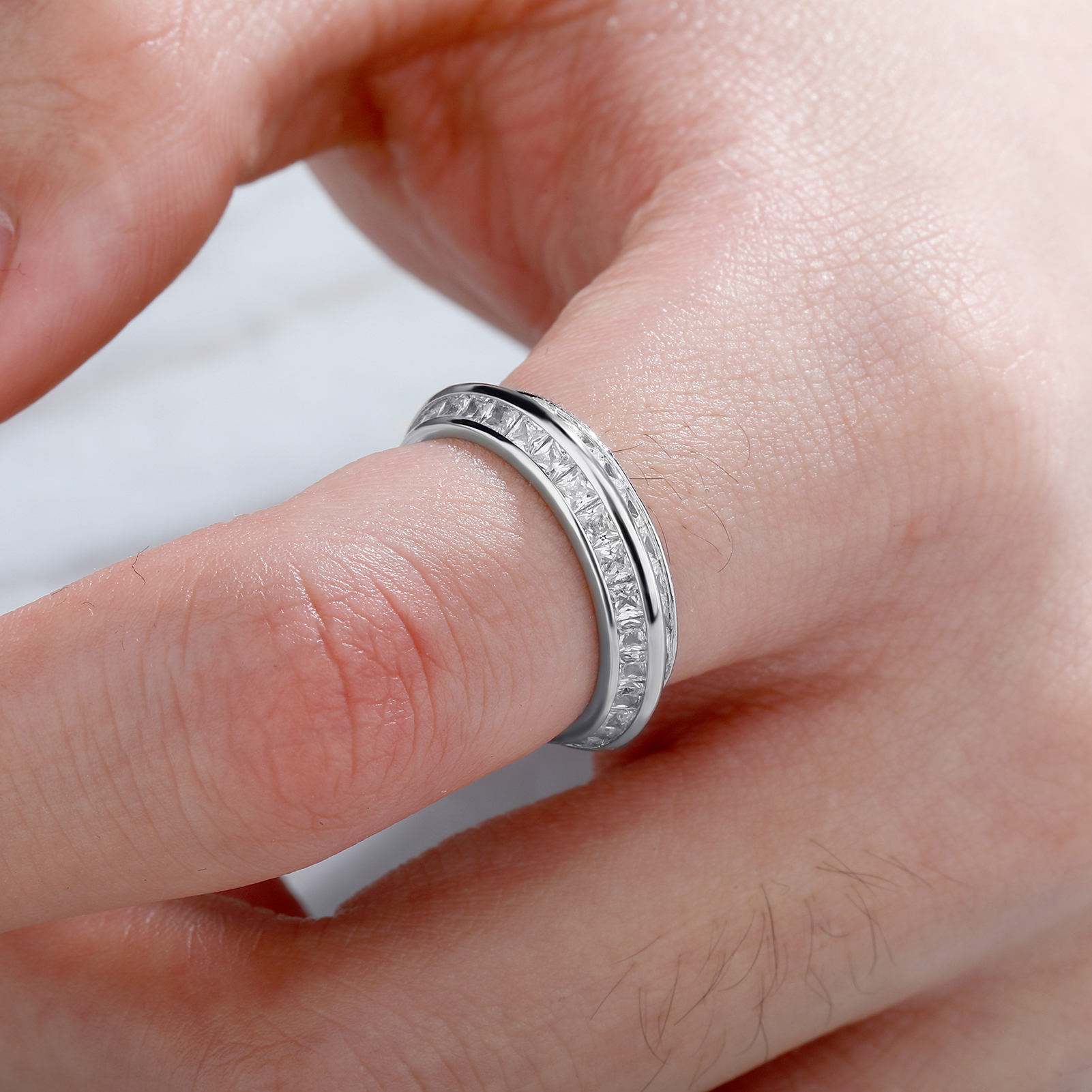 New Charm High Quality Male Female Rings Gold Bling Bling Hip Hop Punk Rock Grunge Baguette Cubic Zirconia Ring Fashion Hip Hop Jewelry For Party Punk