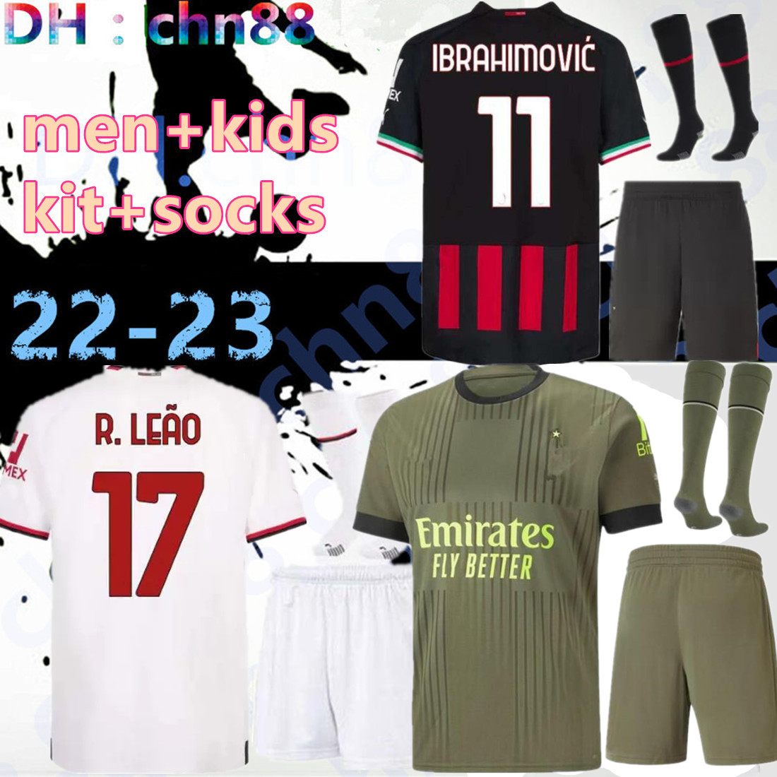 IBRAHIMOVIC 22 23 soccer jersey AC MILANS GIROUD R. LEAO BENNACER KESSIE ROMAGNOLI CALHANOGLU TONALI REBIC 2022 2023 football shirt maillot men kids full set socks, 22-23 away
IBRAHIMOVIC 22 23 soccer jersey AC MILANS GIROUD R. LEAO BENNACER KESSIE ROMAGNOLI CALHANOGLU TONALI REBIC 2022 2023 football shirt maillot men kids full set socks, 22-23 away