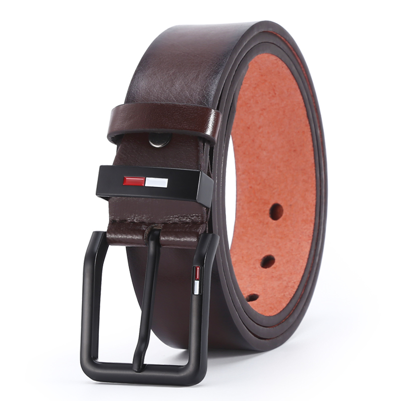 Men's PU Alloy Square Buckle Business Leisure Belts Fashion Black Coffee Brown 220411