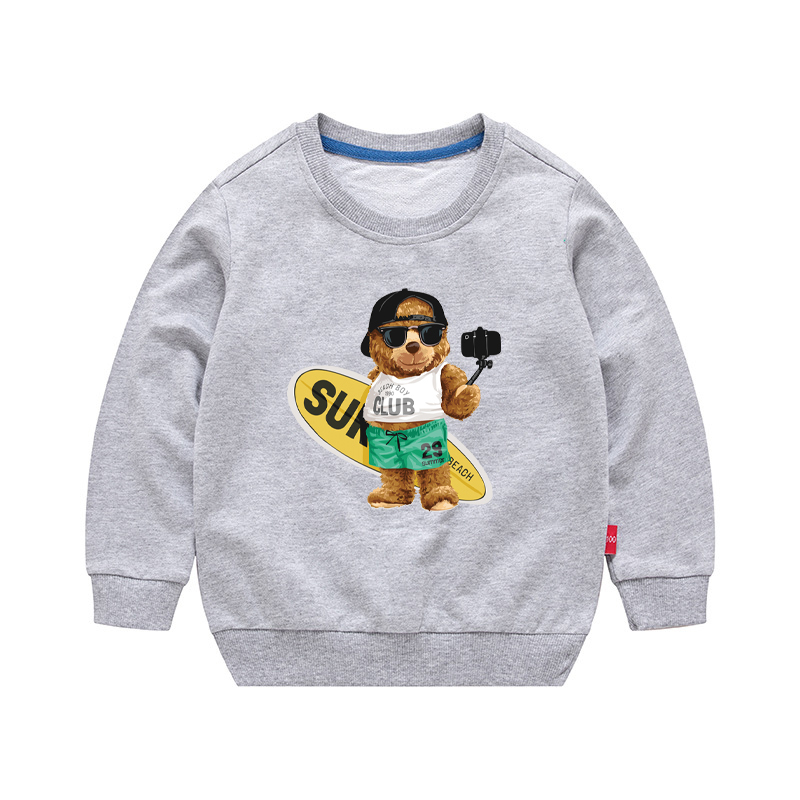 Hoodies & Sweatshirts Children Autumn Bear Sweatershirts Boys Girls Cotton Long 220824