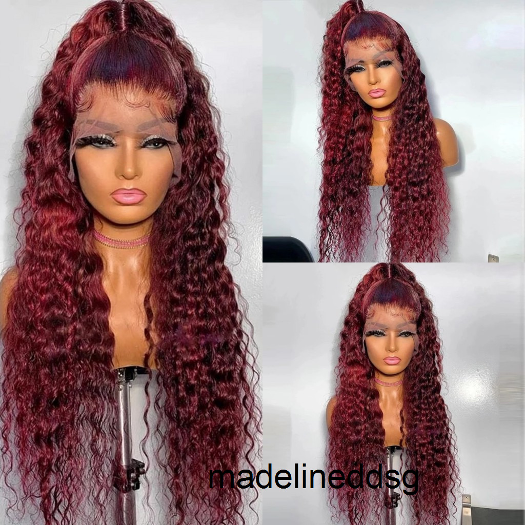 Curly Human Hair Wigs Wine Red Brazilian Remy Deep Wave Full Lace Front Synthetic Wig 180% Pre Plucked WGKI, Wig cap
Curly Human Hair Wigs Wine Red Brazilian Remy Deep Wave Full Lace Front Synthetic Wig 180% Pre Plucked WGKI, Wig cap