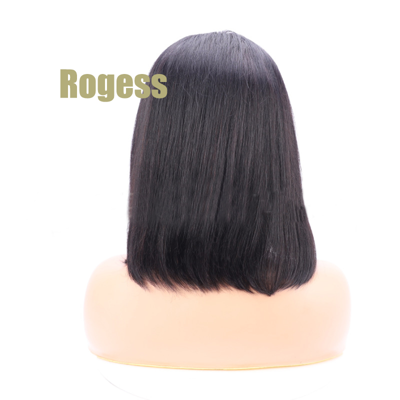 Rogess Fashion Short Straight Lace Bob Wig 150% Density Human Hair Natural wigs 8inch 10inch 12inch 14inch