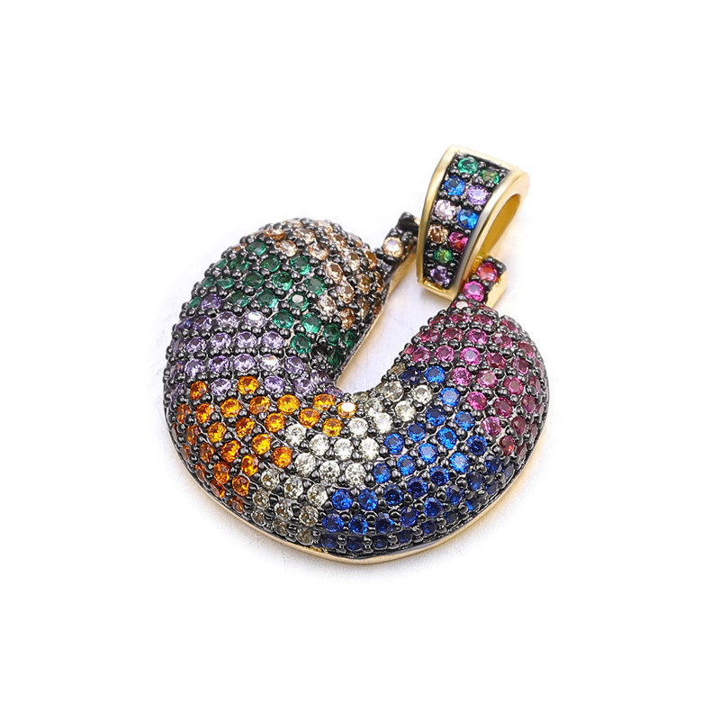 Cool Men Jewelry Initial Charm Colorful Micro Pave Alphabet Pendant for Necklace Making