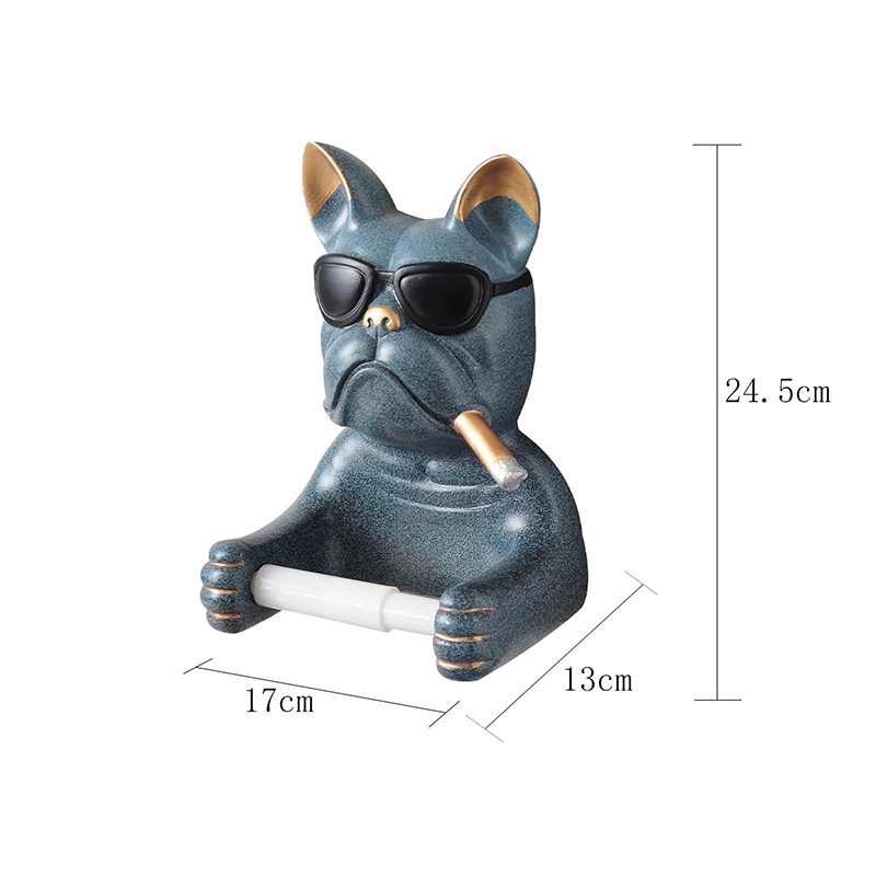 Tray Toilet Paper Holder Bulldog Resin Punch Hand Tissue Box Household Paper Towel Holder Reel Spool Device Dog Style 2206246792791