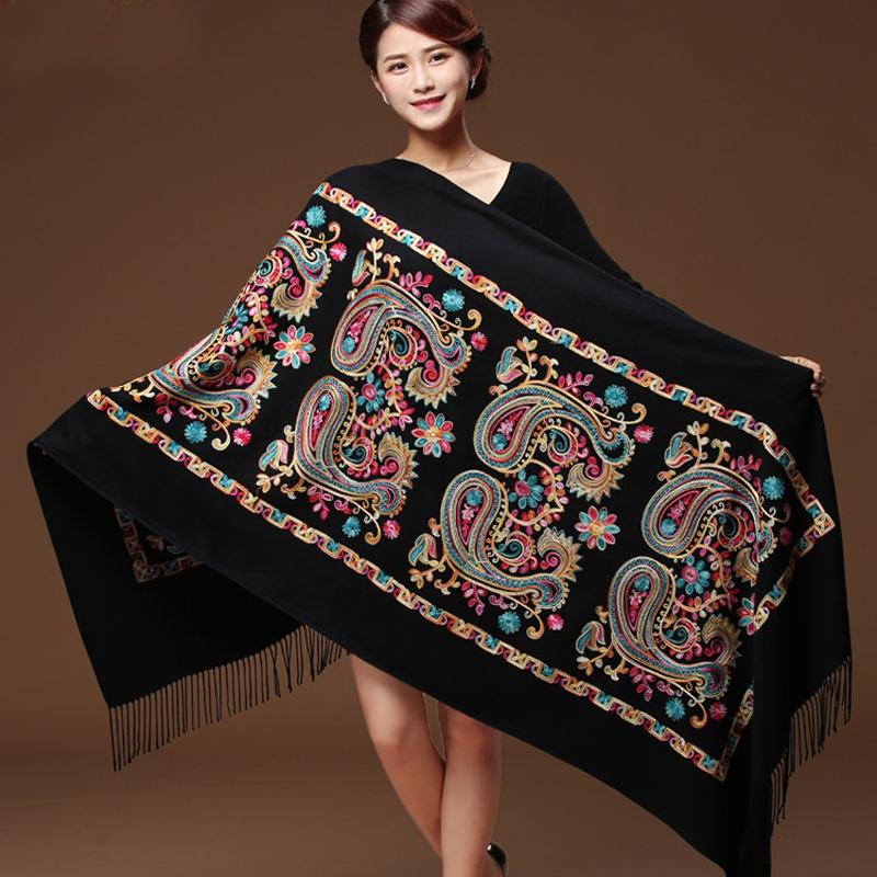 Scarves Women Black Embroider Flower Pashmina Cashmere Scarf Winter Warm Fine Tassels Oversize Shawl Fashion WS1217
Scarves Women Black Embroider Flower Pashmina Cashmere Scarf Winter Warm Fine Tassels Oversize Shawl Fashion WS1217