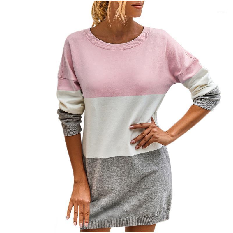 Fashion Autumn Winter Women Full Patchwork Knit Color Matching Round Neck Sweater Dress Loose Casual Warm Soft Dresses, Blue
Fashion Autumn Winter Women Full Patchwork Knit Color Matching Round Neck Sweater Dress Loose Casual Warm Soft Dresses, Blue