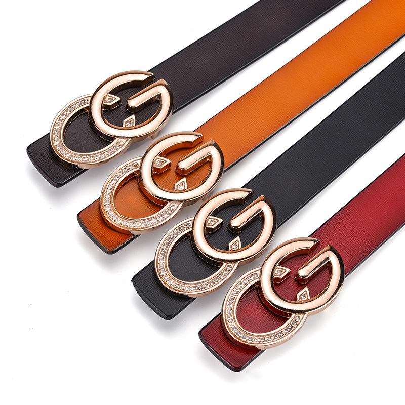 Belts Sweet Rhinestone Leather Belt Ms Smooth Buckle Waistband Designer Women High Quality G Luxury BrandBelts, Black
Belts Sweet Rhinestone Leather Belt Ms Smooth Buckle Waistband Designer Women High Quality G Luxury BrandBelts, Black