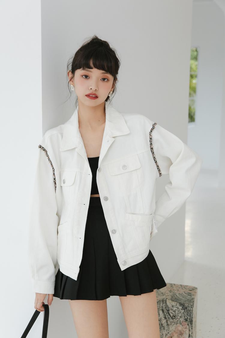 Women' Jackets Jean Outerwear Women Autumn Korean Version Loose Stitching Bead Jacket Trend, Black
Women' Jackets Jean Outerwear Women Autumn Korean Version Loose Stitching Bead Jacket Trend, Black
