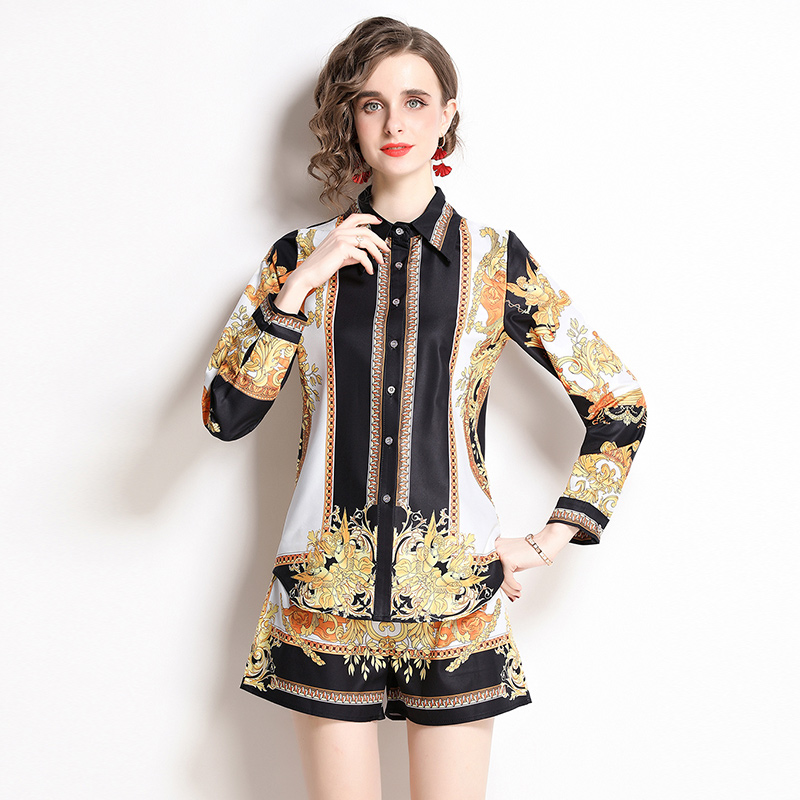 2022 Baroque Print Shorts Set Pants Set Luxury Fashion Long Sleeve Button Shirt And Casual Short Pant Spring Autumn Vintage 2 pcs Sets Office Lady Designer Cute Suits
2022 Baroque Print Shorts Set Pants Set Luxury Fashion Long Sleeve Button Shirt And Casual Short Pant Spring Autumn Vintage 2 pcs Sets Office Lady Designer Cute Suits