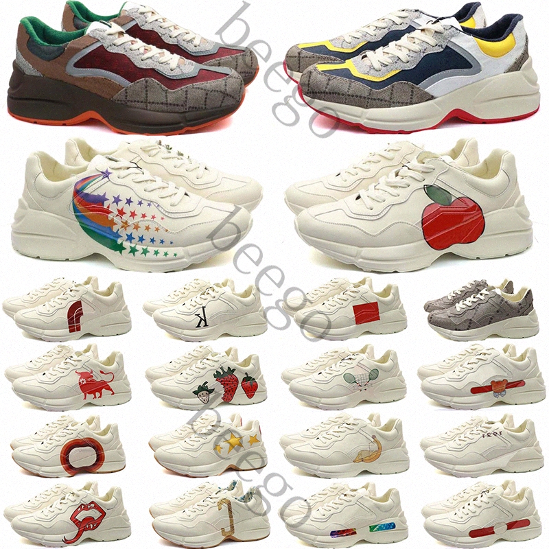 Designer Rhyton Shoes Multicolor Sneakers Men Women Trainers Vintage Chaussures Platform Sneaker Strawberry Mouse Mouth Shoe, Shoebox + bubble bag
Designer Rhyton Shoes Multicolor Sneakers Men Women Trainers Vintage Chaussures Platform Sneaker Strawberry Mouse Mouth Shoe, Shoebox + bubble bag