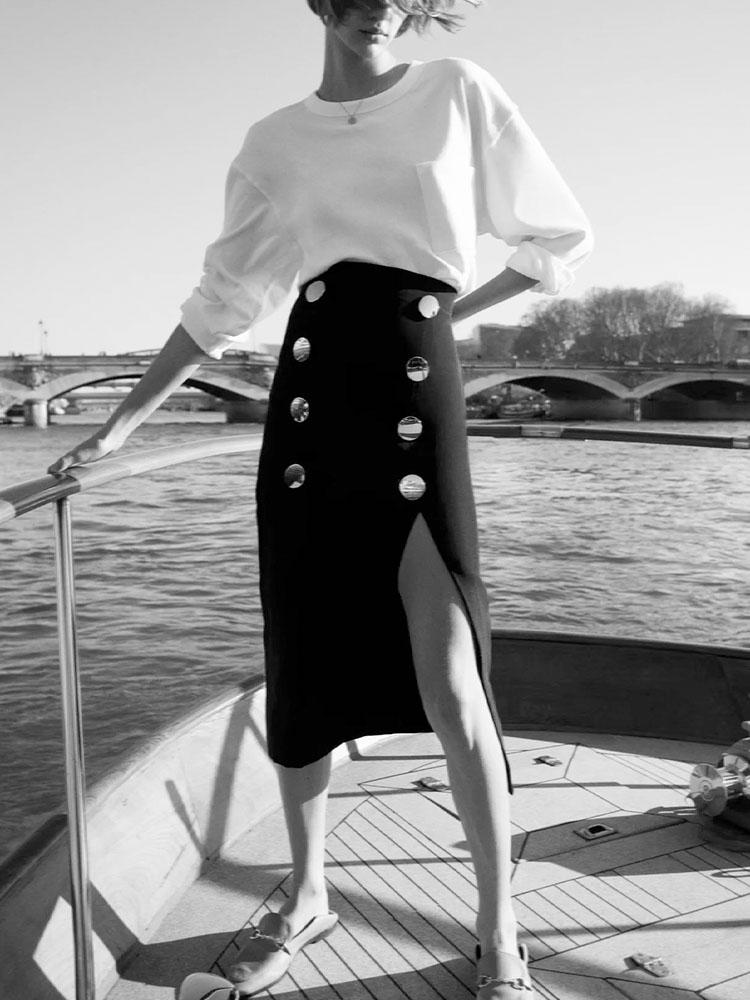 Skirts Spring Product Women's Black Button Side Slit High Waist Pencil Skirt Office SkirtSkirts
Skirts Spring Product Women's Black Button Side Slit High Waist Pencil Skirt Office SkirtSkirts