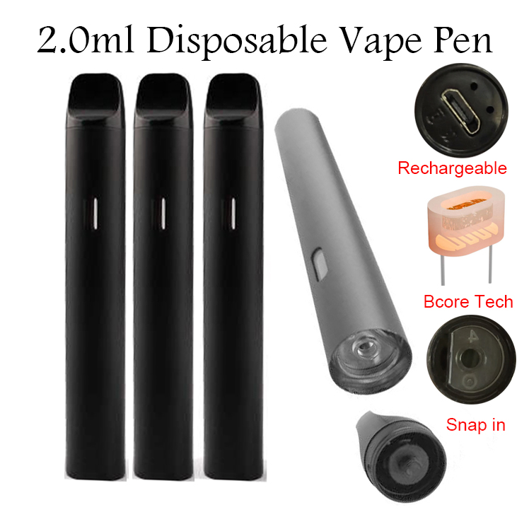2.0ml Disposable Vape Pen Thick Oil Pod Cartridges Rechargeable Starter Kit 350mah Battery Empty E-cigarette BCore Heating Ceramic Coil Vaporizer Round Pens Package
2.0ml Disposable Vape Pen Thick Oil Pod Cartridges Rechargeable Starter Kit 350mah Battery Empty E-cigarette BCore Heating Ceramic Coil Vaporizer Round Pens Package