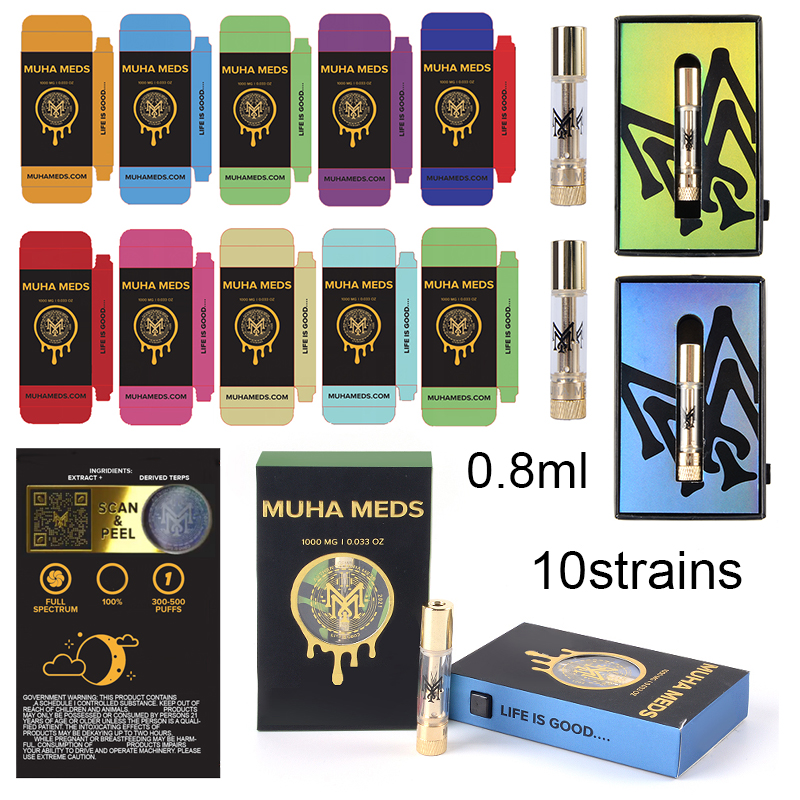 Newest MUHA MEDS Vapes Cartridges Packaging 0.8ML Atomizers Childproof Tank Thick Oil Vapes Cartridge 510 Thread Empty
Newest MUHA MEDS Vapes Cartridges Packaging 0.8ML Atomizers Childproof Tank Thick Oil Vapes Cartridge 510 Thread Empty