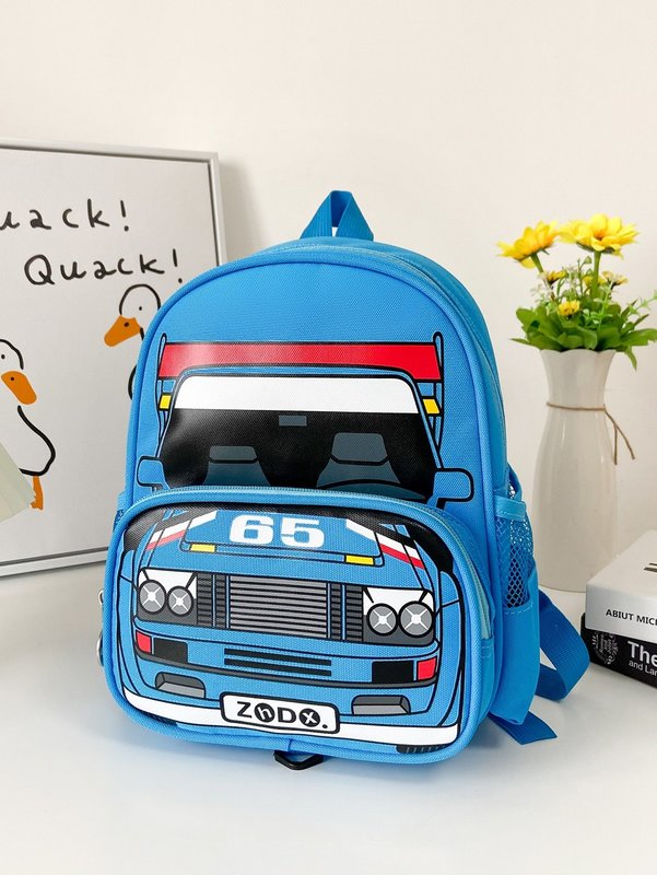 Boys Car Print Functional Backpack SHE