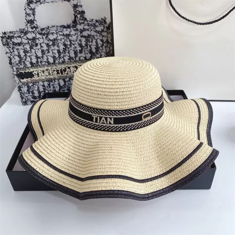Luxury Women Designer Ruffled Straw Hat Fashion Knitted Hat Caps For Women Wide Brim Hats Summer Bucket Hats Outdoor Beach Hats 2206236XQ, Khaki
Luxury Women Designer Ruffled Straw Hat Fashion Knitted Hat Caps For Women Wide Brim Hats Summer Bucket Hats Outdoor Beach Hats 2206236XQ, Khaki