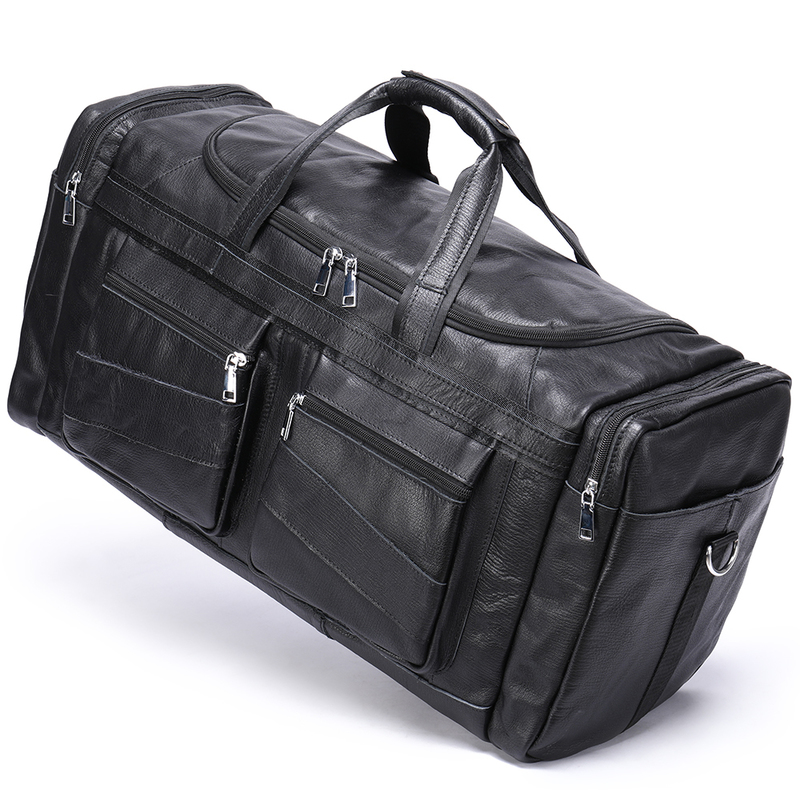 MVA Men Large Capacity Travel Bag Leather Duffel s for Waterproof Weekender Man Carry On Garment s 220509