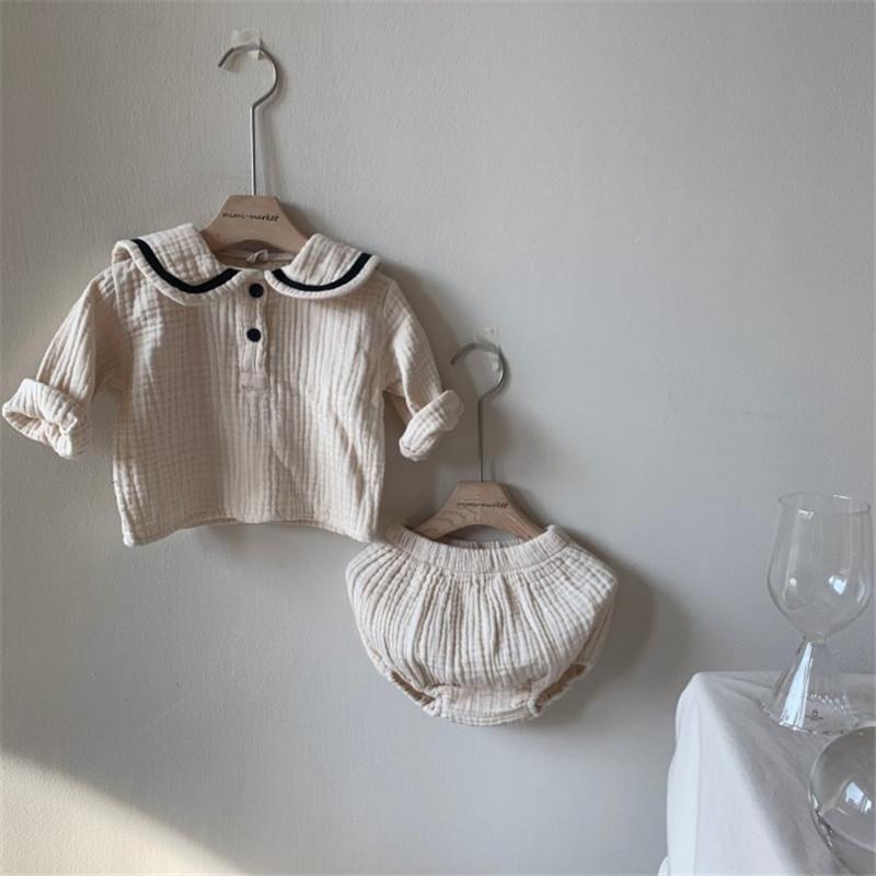 Clothing Sets Spring Summer Romper Baby Boy Girl Clothes Set 0-24M Cotton Linen Lapel Navy Style Long Sleeve Shorts Children SetsClothing
Clothing Sets Spring Summer Romper Baby Boy Girl Clothes Set 0-24M Cotton Linen Lapel Navy Style Long Sleeve Shorts Children SetsClothing