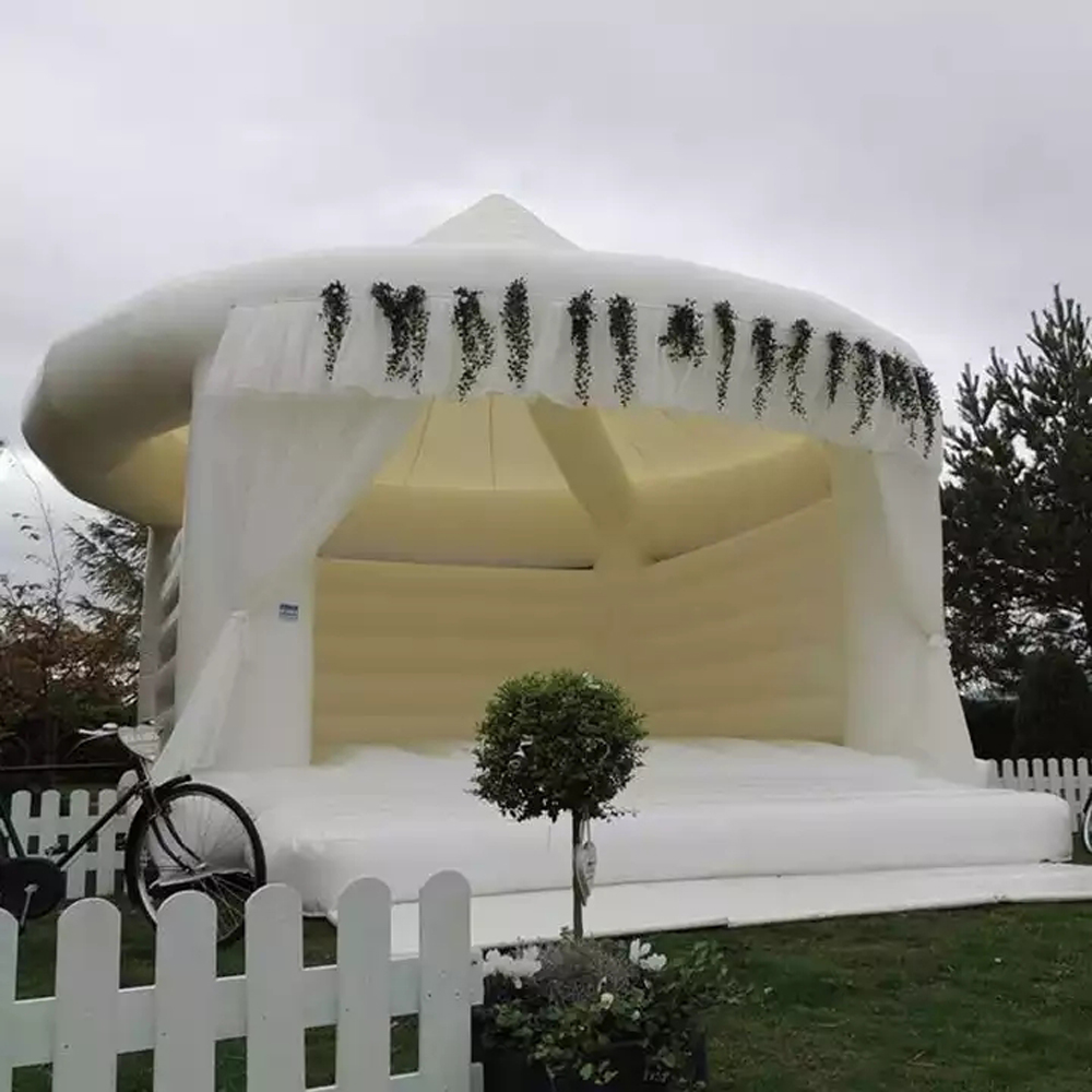 Commercial inflatable wedding bounce house inflatables white bouncy caslte jumping bouncer moonwalks for party decoration