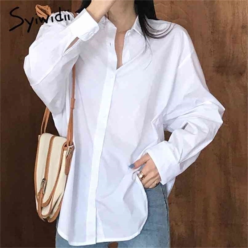 Oversized White Women Tops and Blouse Long Sleeve Cotton Plus Size Clothing Button Up Shirt Fall 210607
Oversized White Women Tops and Blouse Long Sleeve Cotton Plus Size Clothing Button Up Shirt Fall 210607