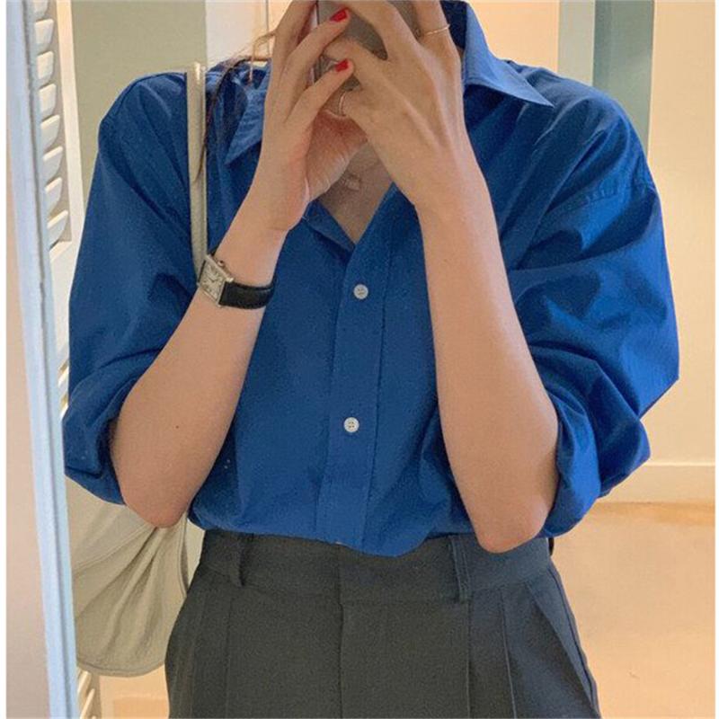 Women's Blouses & Shirts HziriP Minimalist Sunscreen Chic Office Lady 2022 Women Summer Tops Stylish Lapel Solid Elegant All Match, Blue
Women's Blouses & Shirts HziriP Minimalist Sunscreen Chic Office Lady 2022 Women Summer Tops Stylish Lapel Solid Elegant All Match, Blue