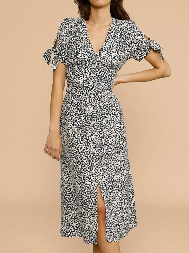 Party Dresses Women Floral Print V-Neck Midi Dress 2022 Spring Summer Ladies Lace-up Short Sleve Single-Breasted Slim Waist Split Robe
Party Dresses Women Floral Print V-Neck Midi Dress 2022 Spring Summer Ladies Lace-up Short Sleve Single-Breasted Slim Waist Split Robe