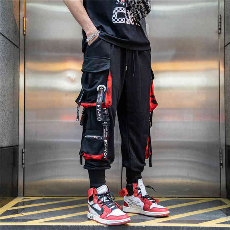 New Streetwear Men's Multi Pockets Cargo Harem Pants Hip Hop Casual Male Track Pants Joggers Trousers Fashion Harajuku Men Pants G220507