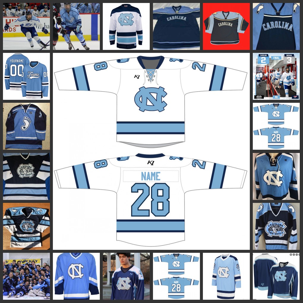 

NCAA Custom UNC North Carolina Tar Heels Stitched Hockey Jersey 12 Cassie Sumfest 14 Katie Dixon 15 Steph Weber 16 Abby Pitcairn 18 Alli Meehan 19 Lisa Slinkert Jerseys, Retro blue