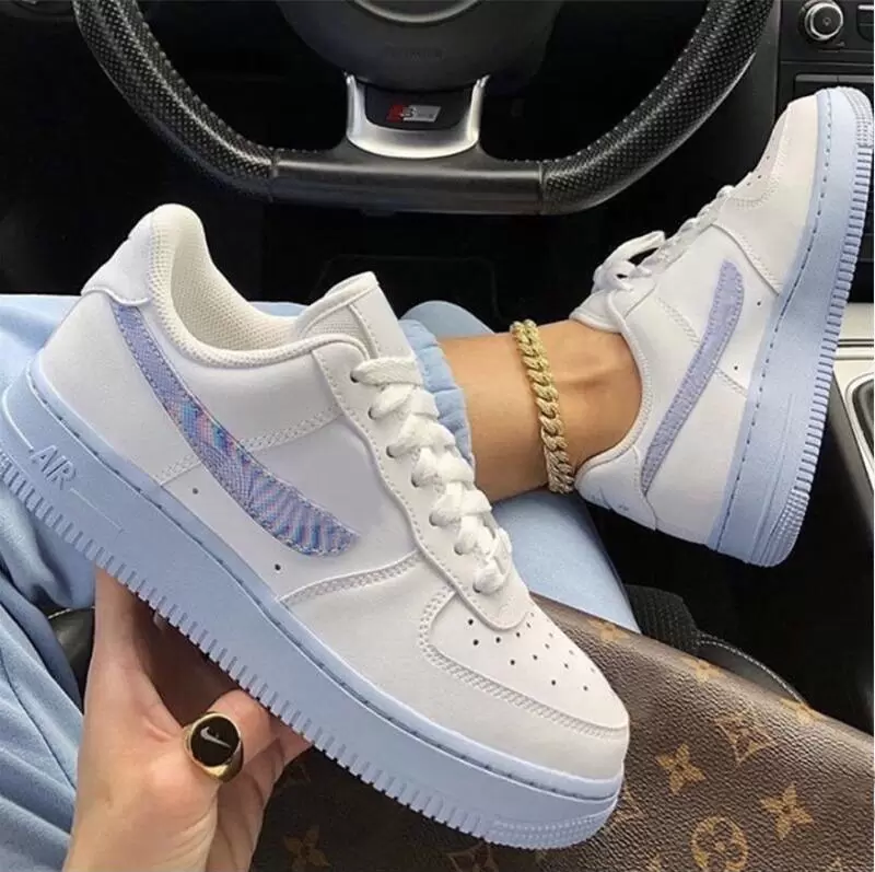 Dress Shoes Forces 1 Sneakers Hydrogen Blue Women Casual Shoes Men Dress shoes, Sky blue