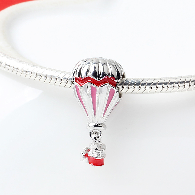 Popular 925 Sterling Silver Cute Hot Air Balloon Pendant DIY Beads For S925 Snake Charm Bracelet Women Jewelry Making Gifts