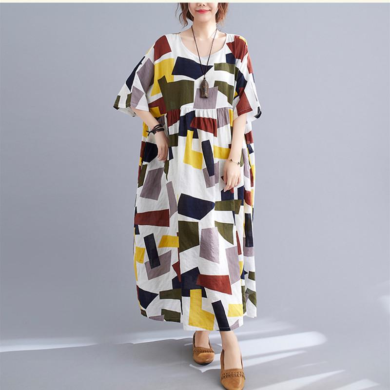 Plus Size Dresses BIG Summer Women Fashion Elegant Color Block Tops Ladies Female Large Long Beach Casual Loose Drapped Cotton Dress, Multi
Plus Size Dresses BIG Summer Women Fashion Elegant Color Block Tops Ladies Female Large Long Beach Casual Loose Drapped Cotton Dress, Multi