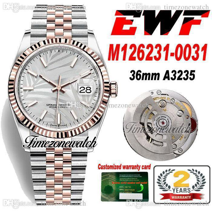 EWF 36mm 126231 A3235 Automatic Mens Watch Two Tone Rose Gold Silver Palm Dial 904L Steel JubileeSteel Bracelet With Warranty Card Super Edition Timezonewatch R02, Custom warranty card
EWF 36mm 126231 A3235 Automatic Mens Watch Two Tone Rose Gold Silver Palm Dial 904L Steel JubileeSteel Bracelet With Warranty Card Super Edition Timezonewatch R02, Custom warranty card