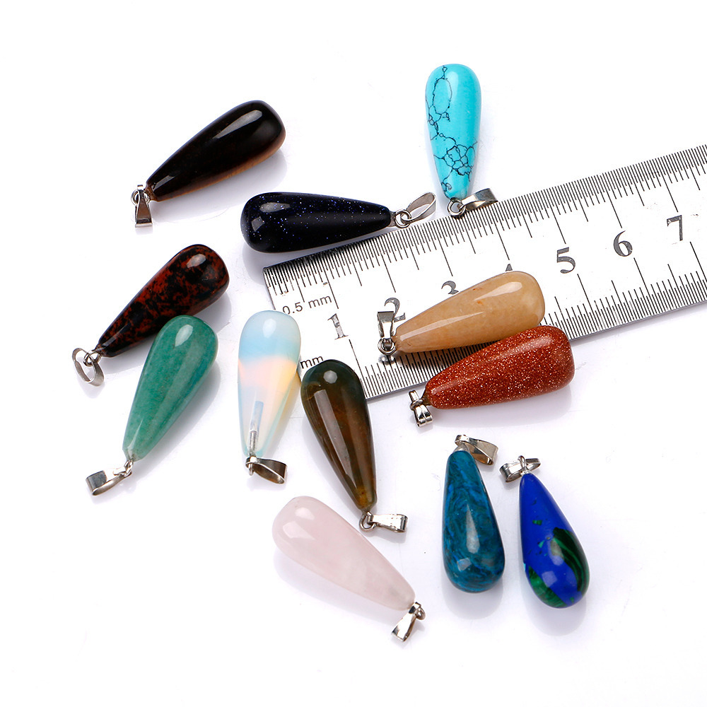 Natural Stone Heart Cross Shape Pendant Quartz Crystal Chakra Reiki Healing Charms For DIY Necklace Earrings Accessories