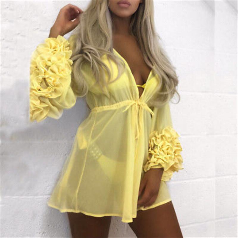 Women' Swimwear Summer Puff Sleeve Beach Dress Women Beachwear Bikini Cover Up Tunic Kaftan Pareo Ladies Boho RobeWomen, White
Women' Swimwear Summer Puff Sleeve Beach Dress Women Beachwear Bikini Cover Up Tunic Kaftan Pareo Ladies Boho RobeWomen, White