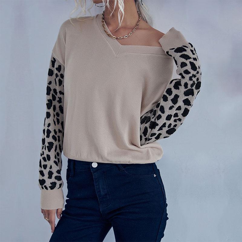 Women' Sweaters Fashion Leopard Patchwork Autumn Winter 2022 Ladies Loose Knitted Sweater Women V Neck Full Sleeve Jumper Pullovers Casual, Apricot
Women' Sweaters Fashion Leopard Patchwork Autumn Winter 2022 Ladies Loose Knitted Sweater Women V Neck Full Sleeve Jumper Pullovers Casual, Apricot