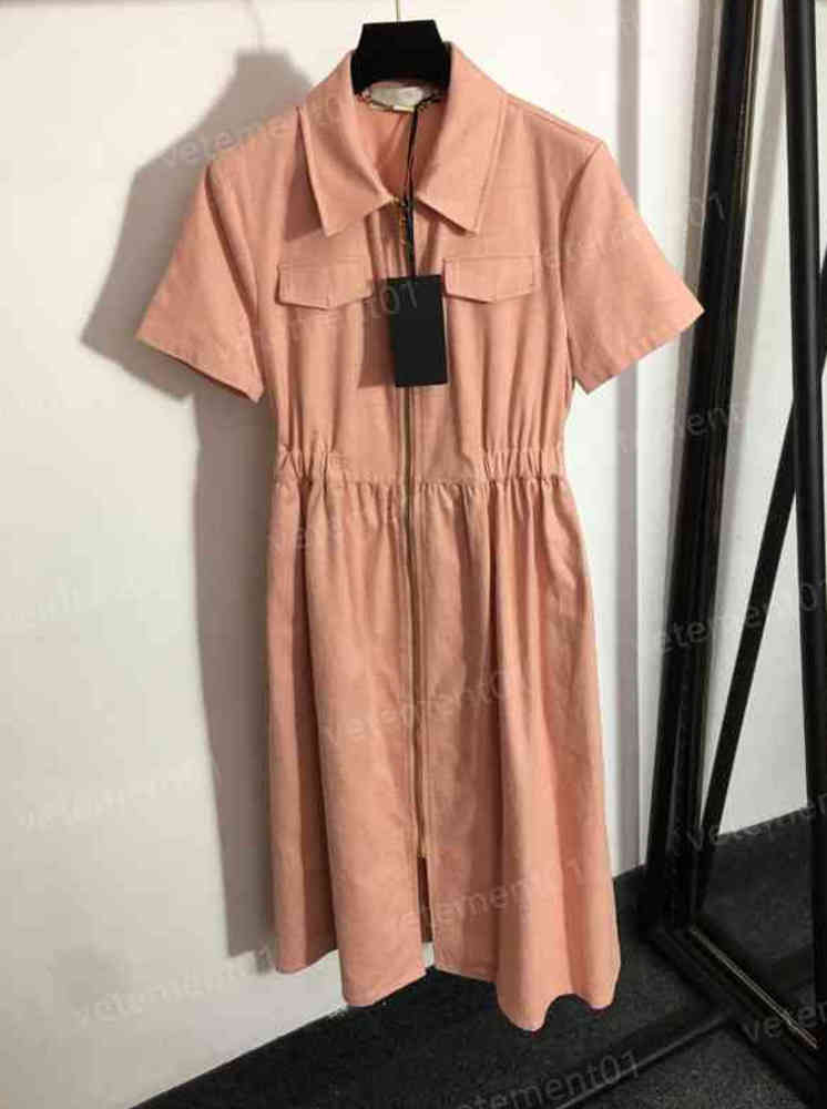 Designer Womens Dresses F Letter Logo Jacquard Front Zip Short Sleeve Pink Denim Dress Luxury Casual Dresses For Women Clothing 0912
Designer Womens Dresses F Letter Logo Jacquard Front Zip Short Sleeve Pink Denim Dress Luxury Casual Dresses For Women Clothing 0912