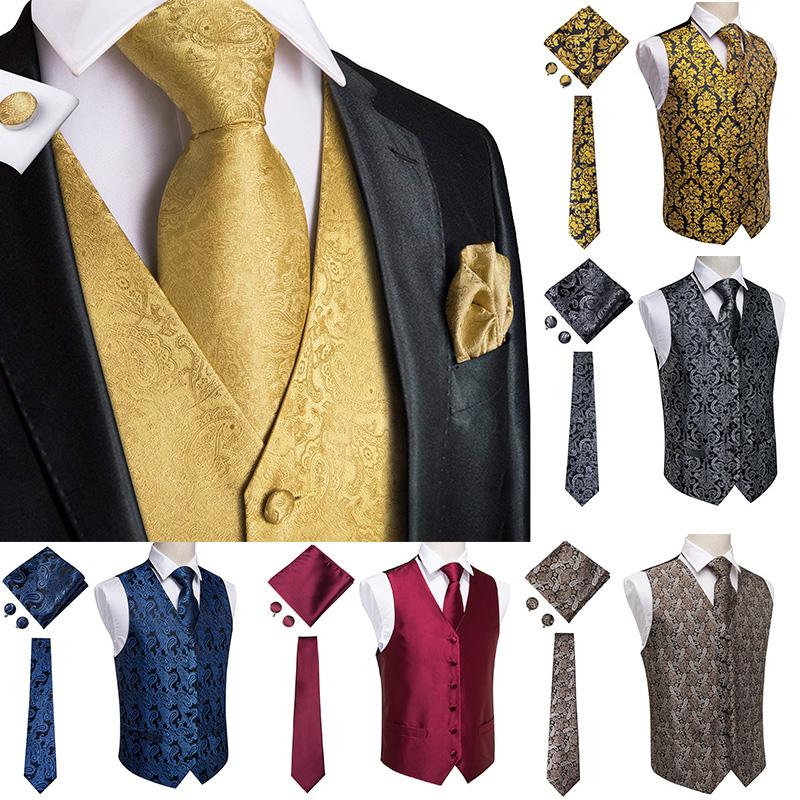 Men' Vests Hi-Tie Men' Vest Set Silk Solid Waistcoat For Men High Quality Tie Pocket Square Cufflinks Black Blue Red Gold VestsMen, Mjtz-0001-jz-01
Men' Vests Hi-Tie Men' Vest Set Silk Solid Waistcoat For Men High Quality Tie Pocket Square Cufflinks Black Blue Red Gold VestsMen, Mjtz-0001-jz-01