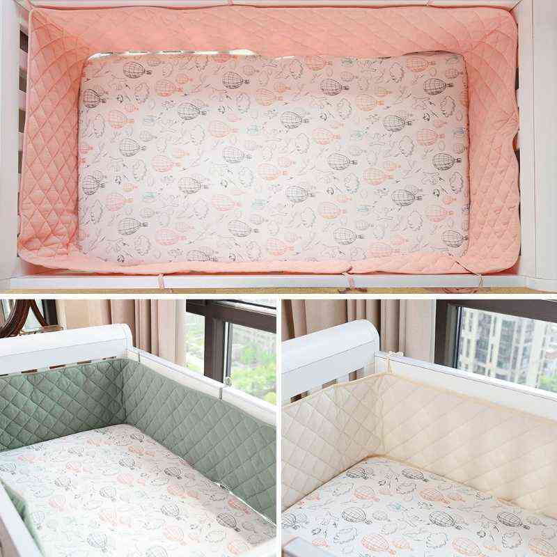 Double Crepe Baby Crib Bumpers Cotton Thicken Cribs Anti-collision Around Cushion Cot Protector Pillows Room Bed Decor G220421