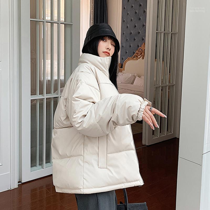Women PU Leather Down Short Jacket Winter Turtleneck Thicken Coat Warm Parkas Outwear Korean Style Loose Cotton Clothes Luci22, White
Women PU Leather Down Short Jacket Winter Turtleneck Thicken Coat Warm Parkas Outwear Korean Style Loose Cotton Clothes Luci22, White