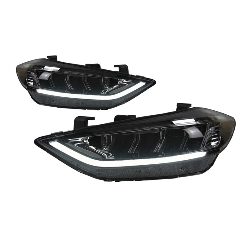 Full LED Head Lights For Hyundai Elantra 20 16-20 20 LED Daytime Running Headlight Angel Eye Turn Signal Lamp Replacement