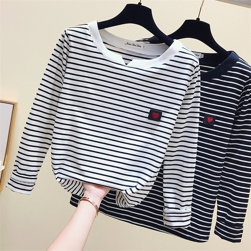 Women Striped T Shirts Long Sleeve 95% Cotton ops Casual Autumn ops opsPull Femme 220402, Black
Women Striped T Shirts Long Sleeve 95% Cotton ops Casual Autumn ops opsPull Femme 220402, Black