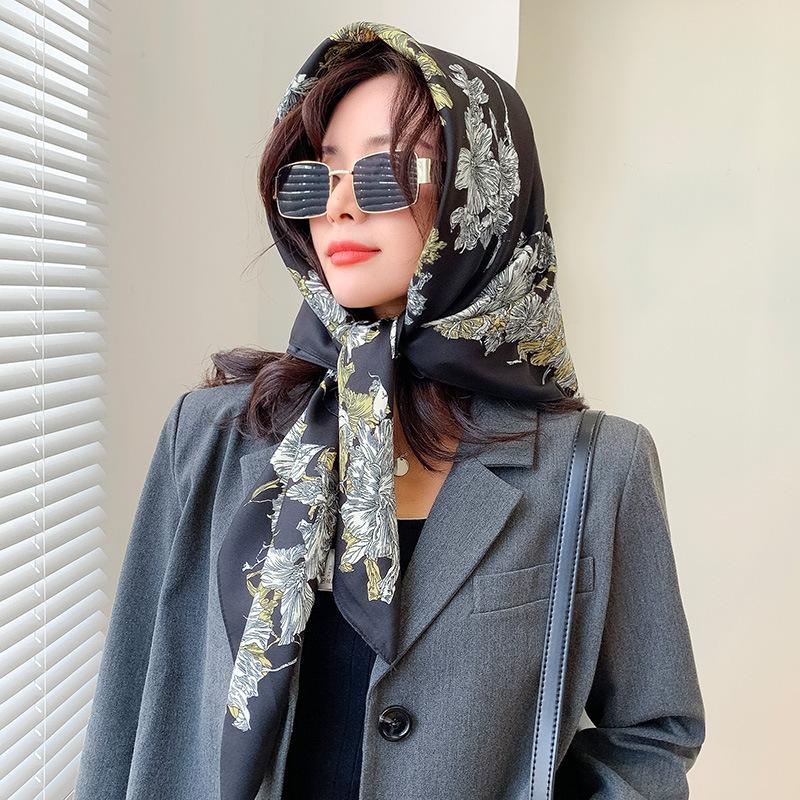 Scarves Women Fashion Silk Scarf Foulard Satin Shawl Big Size 90 90cm Square Hair / Head Bandana Hijab HandkerchiefScarves
Scarves Women Fashion Silk Scarf Foulard Satin Shawl Big Size 90 90cm Square Hair / Head Bandana Hijab HandkerchiefScarves