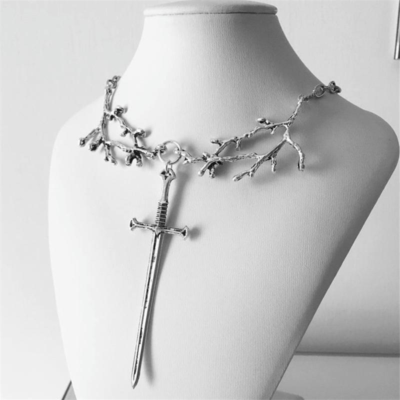 Pendant Necklaces Viking Necklace Chain With Branch Long Sword Dark Forest Gothic Jewelry Mysterious Pagan Witch JewelryPendant
Pendant Necklaces Viking Necklace Chain With Branch Long Sword Dark Forest Gothic Jewelry Mysterious Pagan Witch JewelryPendant